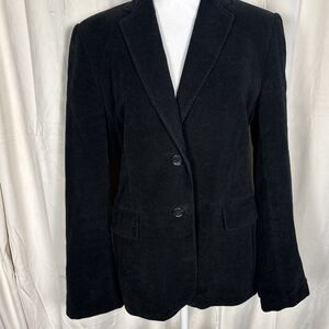 Vintage Y2K Banana Republic 100% Cotton Velvet Velour Black  Blazer Size 10